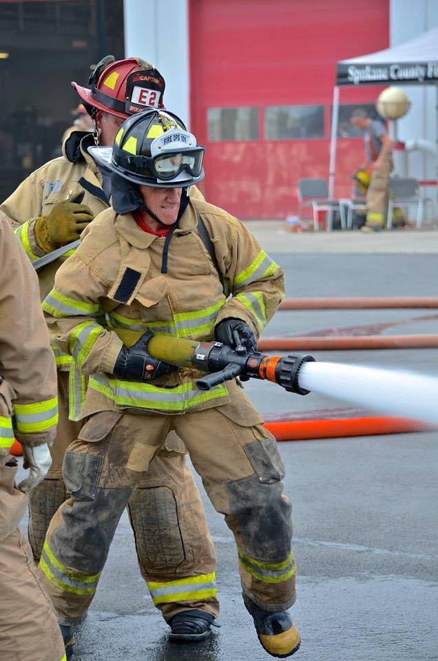 Spokane Fire fighters, fire hose