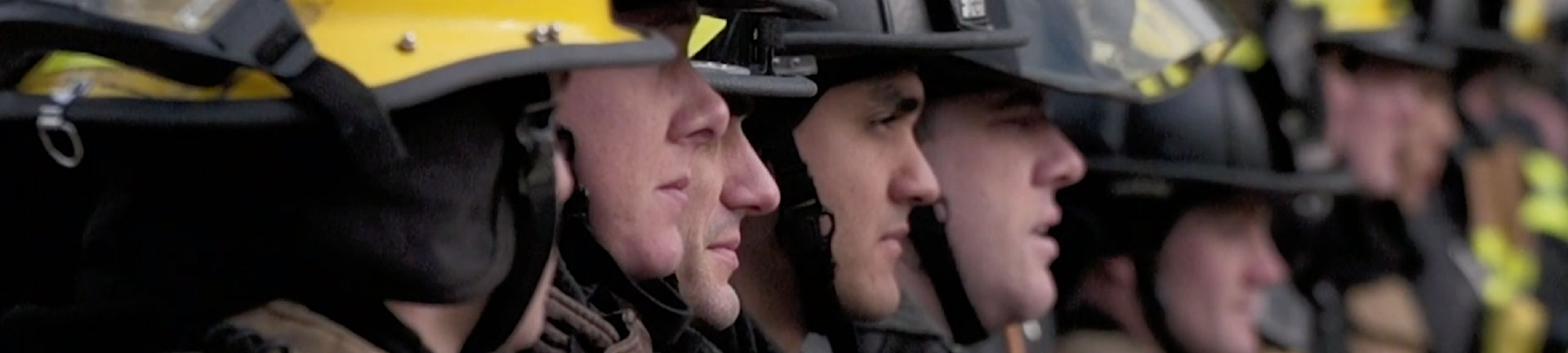 line of firefighters