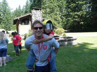 Firefighter with child