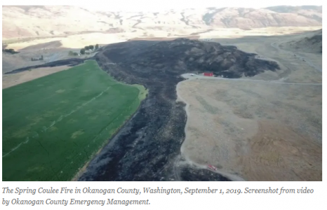 Arial Photo Spring Coulee Fire