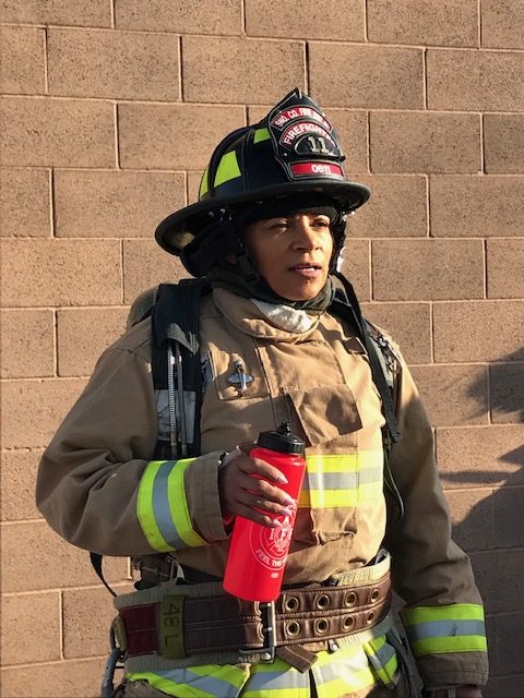 April Sims in Turnout Gear